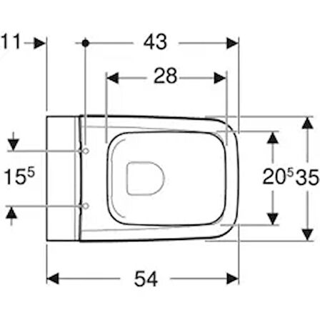 Geberit 501.671.00.1 iCon Square Rimfree Asma Klozet ve Kapağı