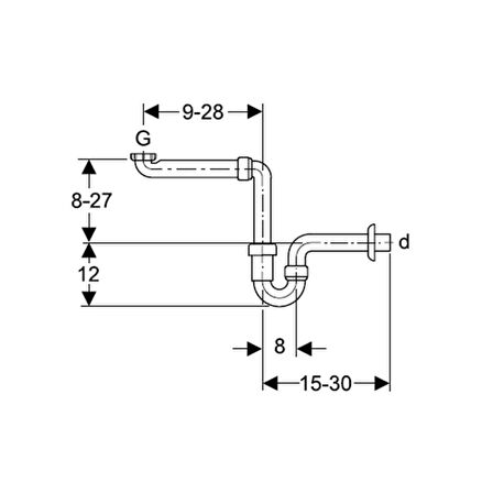 Geberit Lavabo Sifonu Yer Tasarruflu Model 1 32mm 261.862.11.1