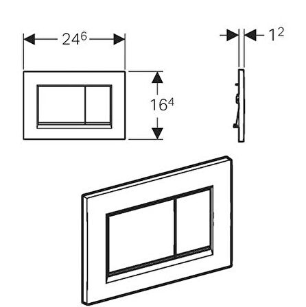 Geberit Sigma30 Kumanda Paneli Mat/Parlak/Mat 115.883.KN.1