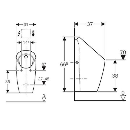 Geberit Preda Pisuvar Komple Elektrikli  116.072.00.1