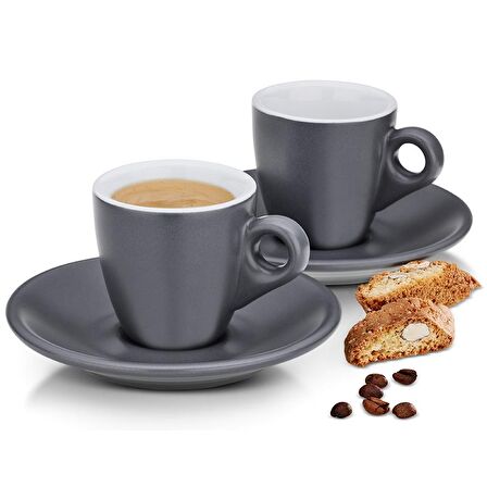 KELA 12751 MATTIA ESPRESSO FİNCAN SETİ 2Lİ GRİ 50ML