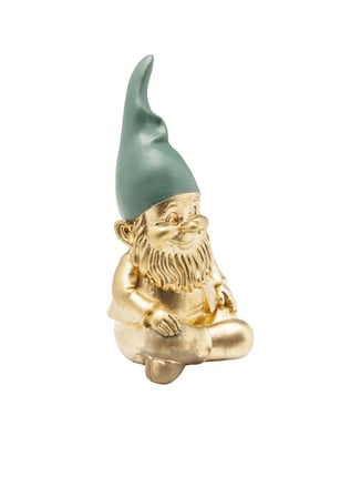 Zwerg Sitting Gold Green Dekoratif Figür