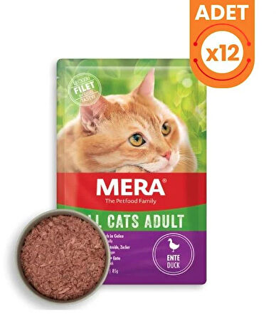 Mera Pouch Tahılsız Ördekli Yetişkin Kedi Konservesi 85 gr x 12 adet