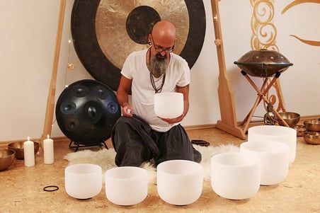 Sela ~35Cm Buzlu Kristal Tibet Kasesi 440 Hz Do (Secf14C)