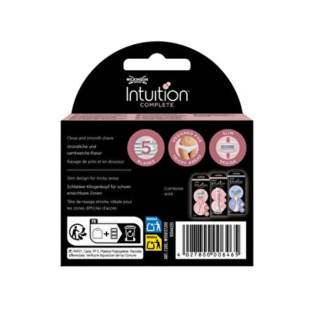 Wilkinson Sword Intuition Complete Kadın Tıraş Bıçağı Kartuşu | 5 Bıçaklı 3 Yedek Kartuş