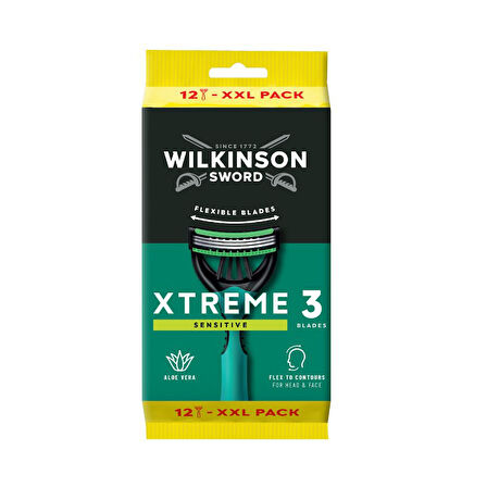 Wilkinson Sword Xtreme 3 Sensitive 12 Adet XXL Erkek Tıraş Bıçağı- Hassas Ciltler