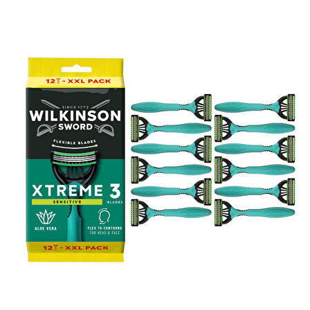 Wilkinson Sword Xtreme 3 Sensitive 12 Adet XXL Erkek Tıraş Bıçağı- Hassas Ciltler