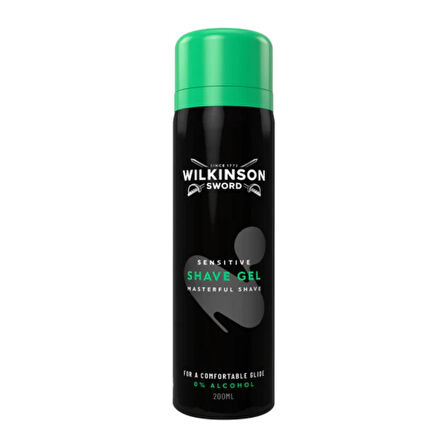 Wilkinson Sword Sensitive Erkek Tıraş Jeli 200 ml | Alkol İçermez – Hassas Ciltler