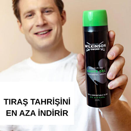 Wilkinson Sword Sensitive Erkek Tıraş Jeli 200 ml | Alkol İçermez – Hassas Ciltler