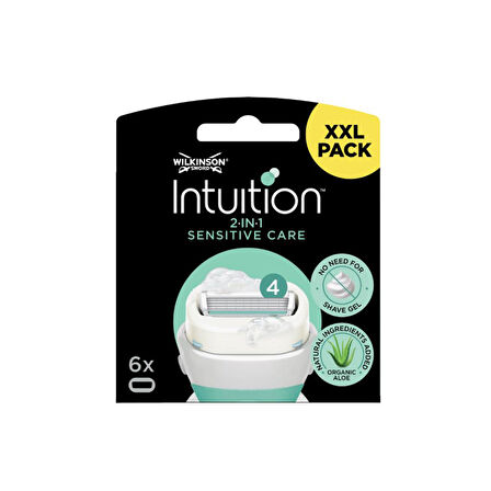Wilkinson Sword Intuition Sensitive Care Kendinden Sabunlu Kadın Tıraş Bıçağı Kartuşu | XXL 6 Yedek Başlık