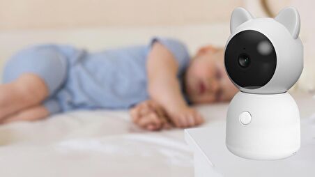 Akıllı Bebek Kamerası Sıcaklık ve Nem Ölçümü ve Ninni Çalma Smart Baby Camera