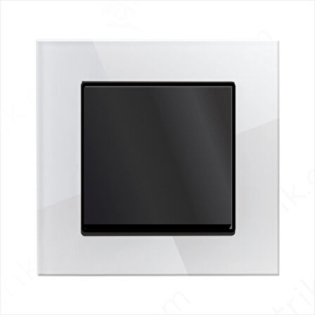 Asyagrup Ovivo Prime Elements Akrilik Cam Beyaz - Siyah Anahtar - Çerçeve Dahil
