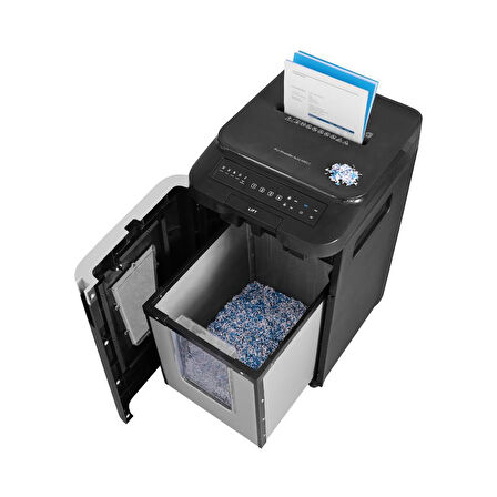 HP Pro Shredder Auto 400CC Otomatik Beslemeli 400 sayfa Evrak İmha Makinesi-P4-Çapraz kesim-4x12mm-53lt