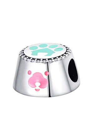 Patili Köpek Mama Kabı Charm | 925 Ayar Gümüş
