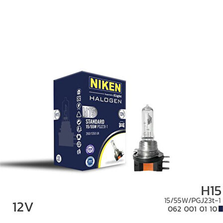 NIKEN 12V  H15 15W/55W HALOJEN AMPUL PGJ23t-1