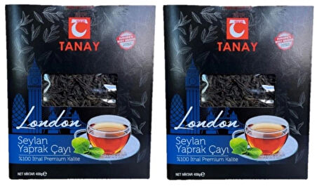 TANAY LONDON İTHAL YAPRAK SEYLAN ÇAYI 400 GR X 2 ADET