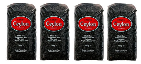 TANAY CEYLON İTHAL YAPRAK SEYLAN ÇAYI 750 GR X 4 ADET