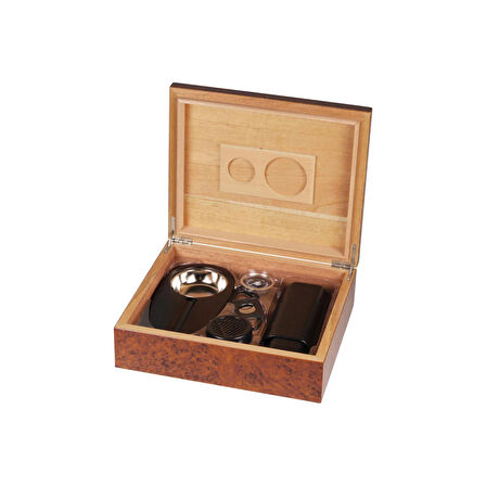 Hauser Kahverengi Ahşap Kaplama Humidor Seti (569104)