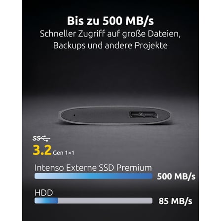 Intenso 512 GB Premium Antrasit 1.8" Alüminyum Usb3.0 Taşınabilir SSD
