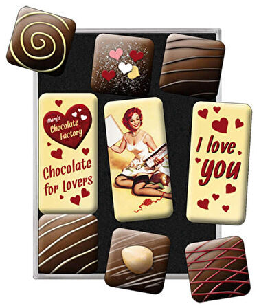 Nostalgic Art I Love You Chocolate Magnet Set 9 Parça