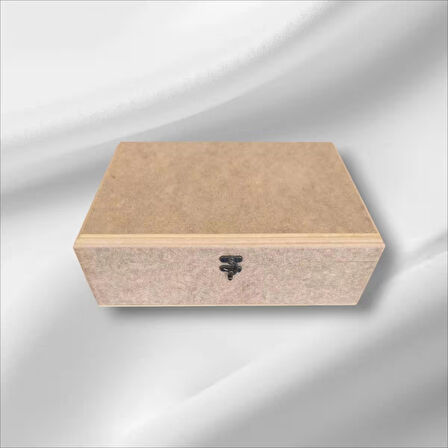 Ham Ahşap-boyanabilir-4 Bölmeli-klipsli-takı-makyaj-aksesuar-dekoratif Çok Amaçlı Organizer Kutu