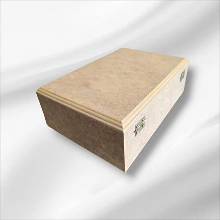 Ham Ahşap-boyanabilir-4 Bölmeli-klipsli-takı-makyaj-aksesuar-dekoratif Çok Amaçlı Organizer Kutu