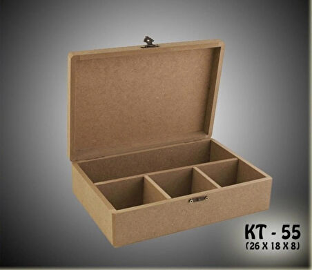 Ham Ahşap-boyanabilir-4 Bölmeli-klipsli-takı-makyaj-aksesuar-dekoratif Çok Amaçlı Organizer Kutu