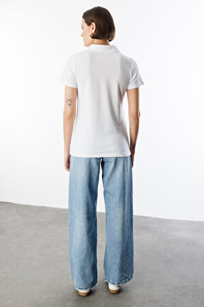 Kadın Basic Polo Yaka Tişört KADIN-POLOYAKA