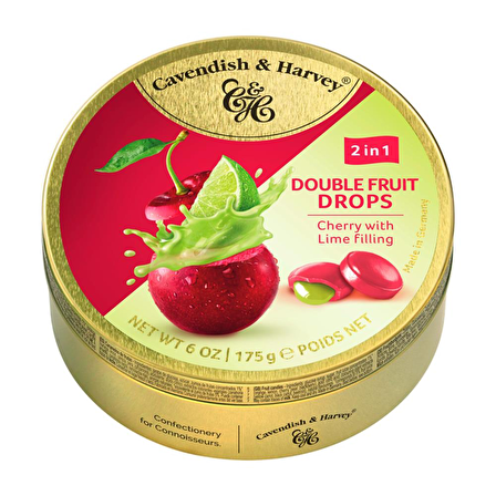 Cavendish & Harvey 2 In 1 Misket Limon Dolgulu Vişneli Şeker 175 Gr