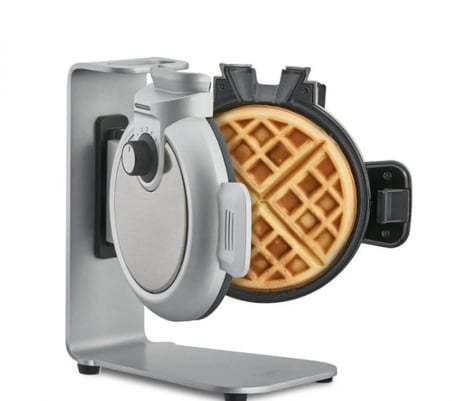 Caso Design WaffleUp Dikey Waffle Makinesi - Gümüş (800W, 18 cm Waffle Boyutu, 5 Kademeli Isı Ayarı)