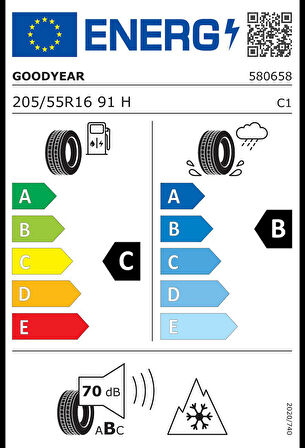 Goodyear 205/55R16 91H Ultragrip Performance 3 Oto Kış Lastiği (Üretim:2024)