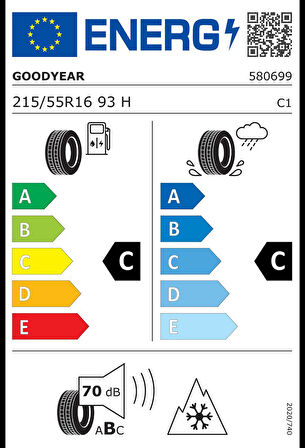 Goodyear 215/55R16 93H Ultragrip Performance 3 Oto Kış Lastiği (Üretim: 2023)