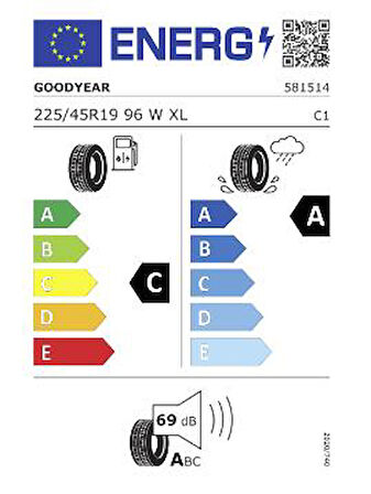 Goodyear 225/45R19 96W Eagle F1 Asymmetric 6 XL FP Oto Yaz Lastiği (Üretim: 2025)
