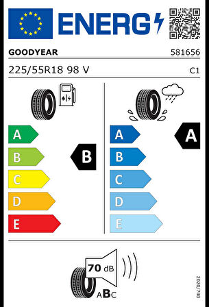 Goodyear 225/55 R18 98V Efficientgrip 2 SUV Oto Yaz Lastiği (Üretim:2025)