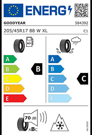 Goodyear 205/45 R17 88W XL Vector 4Seasons Gen-3 FP Oto 4 Mevsim Lastiği (Üretim: 2025)