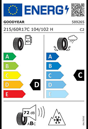 Goodyear 215/60 R17C 104/102H UltraGrip Cargo Oto Kış Lastiği (Üretim:2024)