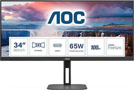 AOC 34" U34V5C 1ms 100Hz WQHD HDMI DP Monitör(Ölü Pixel)