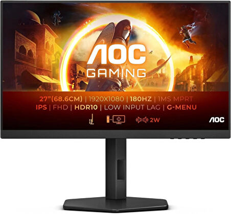 OUTLET AOC 27" 27G4X 180Hz 0.5ms Adaptive Sync Pivot IPS Gaming Monitör