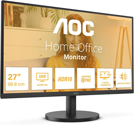 AOC 27" U27B3M 60HZ 4MS HDMI DP UHD VA Monitör