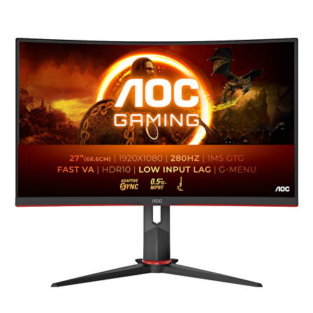 Aoc 27" C27G2Z3/BK 280 Hz 1Ms Curved Adaptive-Sync Full Hd Oyuncu Monitör