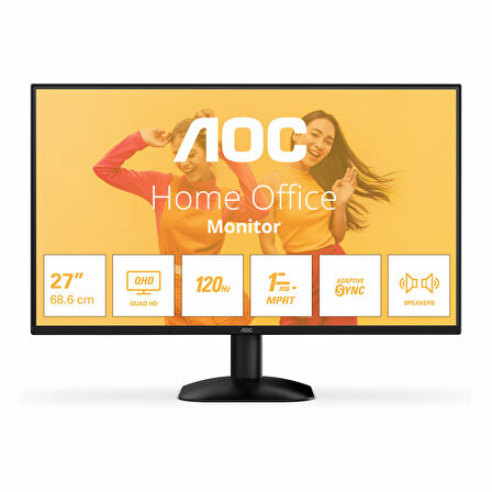 AOC Q27B35S3 27" 120Hz 1Ms HDMI+DP WQHD Adaptive-Sync IPS Vesa Monitör