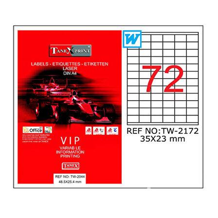 Tanex Bilgisayar Etiketi 35x23 mm