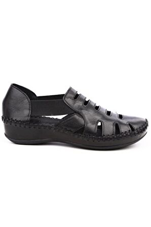 Venüs 18791395 Kadın Deri Lastikli Comfort Delikli Sandalet