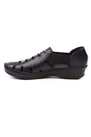 Venüs 18791395 Kadın Deri Lastikli Comfort Delikli Sandalet