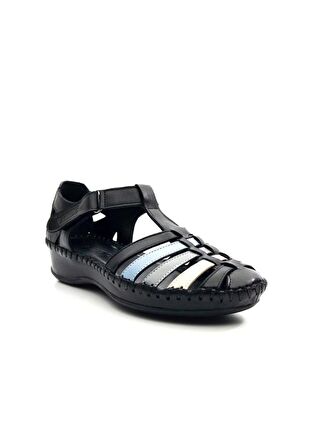 Venüs 23033319Y Kadın Hakiki Deri Renkli Cırtlı Önü Kapalı Sandalet