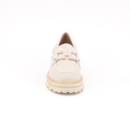 Venüs 2411530 Kadın Hakiki Deri Baskılı Tokalı Kalın Taban Loafer Ayakkabı