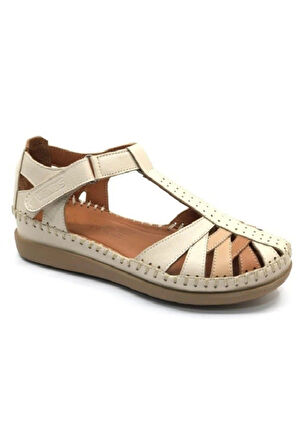 Venüs 25033540Y Kadın Hakiki Deri Renkli Kapalı Delikli Cırtlı Sandalet