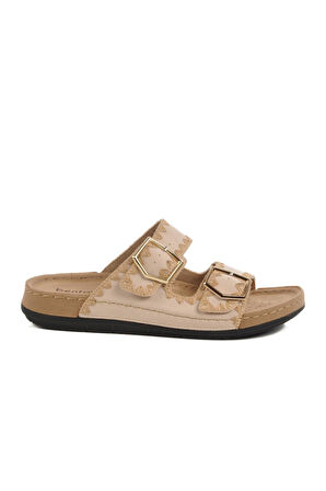 Bento 41001 Kadın Çift Toka İşlemeli Comfort Terlik