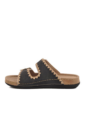 Bento 41001 Kadın Çift Toka İşlemeli Comfort Terlik