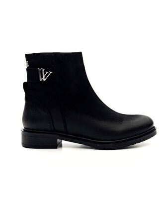 Venüs 20745K Kadın Hakiki Deri Tokalı Kısa Fermuarlı Bot